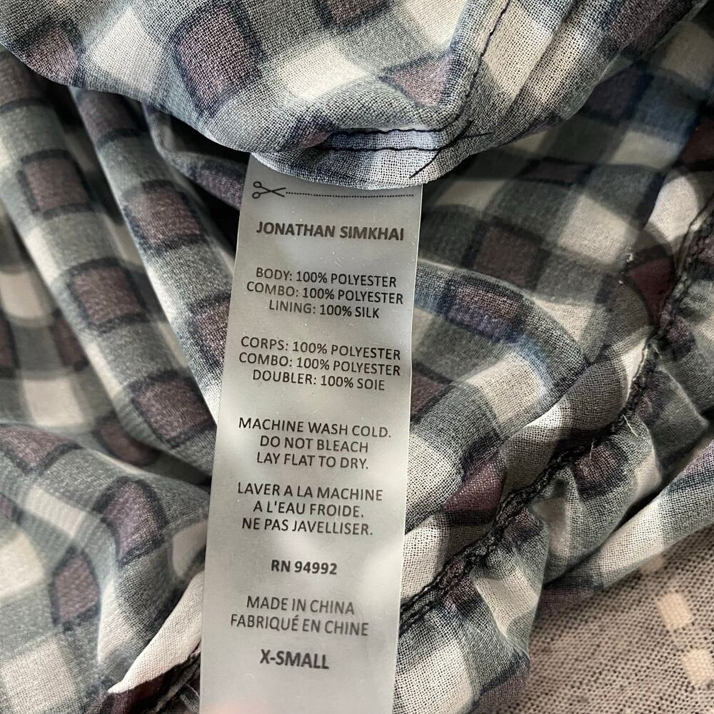 Jonathan Simkhai Dress Mixed Media Black White silk Blend Size XS Romance Flowy - Picture 4 of 10